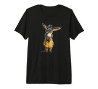 Pijama Amarillo y Burro Cansado gráfico Camiseta Premium