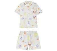 Pijama Camisero Corto Viscosa Allover Hojas