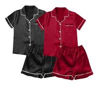 Pijama con botones para mujer, talla grande, camisa de algodón, ropa de descanso, ropa de dormir de algodón del Reino Unido, ropa de dormir traviesa y pantalones cortos, conjunto de camisón de satén