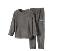 Pijama con diseño de caballero medieval para niños, cálido, monocolor, conjunto para niños y niñas, ropa de casa suave y mullida, con pantalones de chándal de forro polar, pijama tipo mono, gris, 2-3
