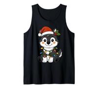Pijama con Luces de árbol de Navidad de Lobo para niñas y Camiseta sin Mangas