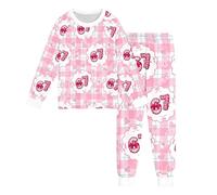 Pijama Conjunto Niña, Pijamas Navidad Niña, Conjunto de Manga Larga para Niños Elástico Elegante Loungewear Hogar Diario Casual para 2-10A