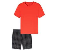 Pijama corto ' Casual Essentials ' Hombre SCHIESSER M-L gris oscuro / rojo claro