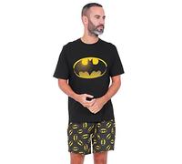 Pijama corto de algodón de Batman, oficial, para hombre Negro Negro ( XL