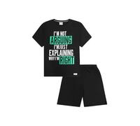 Pijama corto de algodón para niños con texto en inglés "I'm Not Arguing I'm Just Explaining Why I'm Right, Negro, 9-10 Years