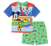 Pijama Corto de Mickey, Donald, Goofy, Pluto a Rayas, 100% algodón, a Rayas, 2-3 años