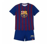 Pijama Corto FC Barcelona Hombre - Conjunto 2 Piezas Camiseta y Short Azul y Granate, 100% Algodón Single Jersey, Cintura Elástica y Escudo FCB, Talla L para Dormir y Verano