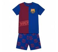 Pijama Corto FC Barcelona Niño 5 Años - Conjunto 2 Piezas Algodón 100% Single Jersey, Camiseta Azul y Granate con Escudo FCB y Short Estampado, Ropa de Dormir Verano Licencia Oficial