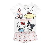 Pijama Corto Hello Kitty para Niños y Niñas - Conjunto Pijama Hello Kitty Verano 2 Piezas Manga Corta y Pantalón Corto, Ropa de Dormir Infantil Suave y Transpirable, 6 Años