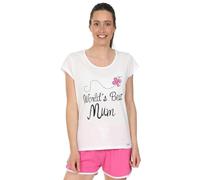 Pijama corto para mujer con texto en inglés "World's Best Mum", tallas 38 a 52