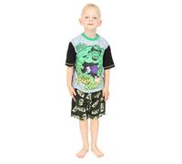 Pijama corto para niños The Incredible Hulk Crash Krunch, verde, 4-5 Años