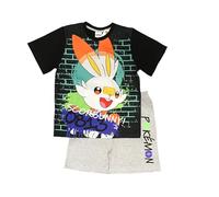 Pijama corto Pokemon para niños o niñas con Eevee o Scorbunny, juego de 2 piezas compuesto por camiseta y parte inferior de manga corta, edad de 3 a 12 años, Scorbunny, 9-10 años
