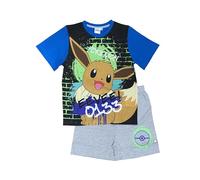Pijama corto Pokemon para niños o niñas con Eevee o Scorbunny, juego de 2 piezas compuesto por camiseta y parte inferior de manga corta, edad de 3 a 12 años, Eevee, 7-8 años