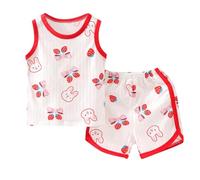 Pijama de 2 Piezas para niño,Infantiles Imprimir Conjunto Pijamas bebés y niños pequeños Manga Corta Pantalones Cortos Primavera, Verano con Botones a 11 años