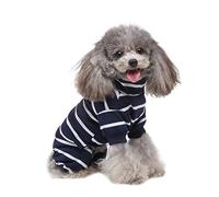 Pijama de algodón para perros pequeños, overol de rayas arcoíris, pijama elástico para mascotas con cuello de tortuga, pijama de verano y primavera, transpirable, ropa de chihuahua yorkie