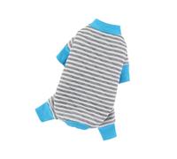Pijama de algodón suave para mascotas, mono a rayas, lindo conjunto de perrito y gato, ropa cómoda para jugar, dormir, ropa para mascotas, perchas para perros pequeños (gris, XL)