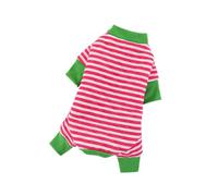 Pijama de algodón suave para mascotas, mono a rayas, lindo conjunto de perrito y gato, ropa cómoda para jugar, dormir, ropa para mascotas, perchas para perros pequeños (A, XS)