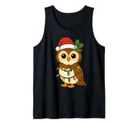 Pijama de búho con Luces de árbol de Navidad para niñas y Camiseta sin Mangas