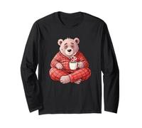 Pijama de café Sleepy Bear con gráfico de cafeína matutina Manga Larga