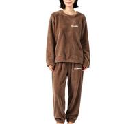 Pijama De Dos Piezas Suave Mujer Invierno - Conjunto De Pijama Polar Coral