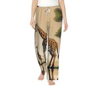 Pijama de franela para mujer con estampado de jirafa para madre e hijo, ropa de descanso para otoño e invierno, Negro, L