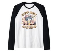Pijama de Gatito Kawaii Activado en Modo de sueño Camiseta Manga Raglan