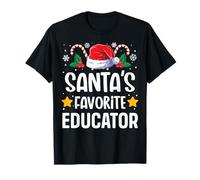 Pijama de Grupo a Juego de Navidad para educador Favorito de Santas Camiseta