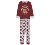 Pijama de Invierno de Harry Potter para Niña - Color Granate con Estampados - Talla 10 Años - Pijama Largo Fabricado en Algodón 100% - Producto Original Diseñado en España