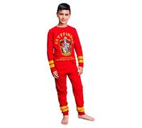 Pijama de Invierno de Harry Potter para Niño - Color Rojo y Amarillo - Talla 8 Años - Pijama Largo Fabricado en Algodón 100% - Producto Original Diseñado en España