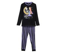 Pijama de Invierno de Pesadilla Antes de Navidad - Morado y Negro - Talla M - Pijama Largo Fabricado en Algodón de 220 gsm 100% - Estampado de Jack y Sally - Producto Original Diseñado en España