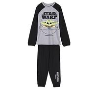Pijama de Invierno de The Mandalorian para Niño - Color Gris, Negro y Verde - Talla 7 Años - Pijama Largo Elaborado en Algodón 100% de 160 gsm - Producto Original Diseñado en España