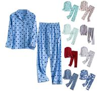 Pijama de invierno para mujer, conjunto de pijama para mujer, manga larga, cuello en V, ropa de dormir con bolsillos, acogedora, cálida, pantalones de cintura elástica, ajuste regular, hot pink, XXL