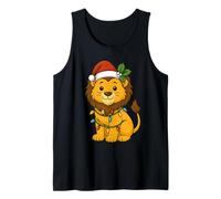 Pijama de león con Luces de árbol de Navidad para niñas y Camiseta sin Mangas