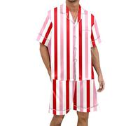 Pijama de Manga Corta con Estampado de y Botones para Hombre - Confortable Ocio en Casa y Dormir En Reposo Estilo Casual Sin Repetir Palabras Sutileza Que Favorece tu Ocio