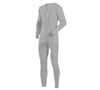Pijama de Manga Larga para Hombres con Mono de Noche con Botones de una Pieza Color Gris Claro Size L