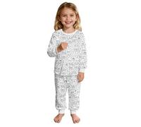 Pijama de Manga Larga y pantalón con Estampado de Doodle para niñas, Ropa de Dormir acogedora para Las, Idea de Conjuntos Festivos Familiares a Juego.310