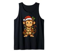 Pijama de Mono con Luces de árbol de Navidad para niñas y niños Camiseta sin Mangas
