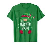 Pijama de Navidad a Juego con el gnomo Hacker Pijama Familia Camiseta, Hombre, Verde Kelly, M