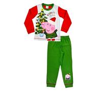 Pijama de Navidad de George Pig "Bedtime" de 18 meses a 5 años, Peppa, PJ, verde, 2-3 años