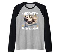 Pijama de Panda el Panda Gordo Toma una Siesta por la mañana Camiseta Manga Raglan