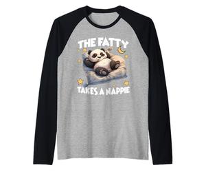 Pijama de Panda el Panda Gordo Toma una Siesta por la mañana Camiseta Manga Raglan