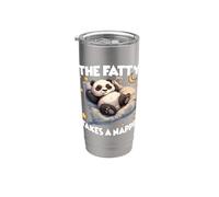 Pijama de panda el panda gordo toma una siesta por la mañana Vaso térmico de acero inoxidable de doble pared
