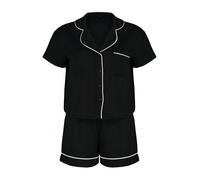 Pijama de pantalón corto Mujer Trendyol XS negro / blanco