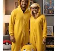 Pijama de peluche disfraz de cosplay de Psyduck Pokémon con capucha y bolsillos para y , 100% poliéster, otoño e invierno, uso casual, de y diario, S - XXL (145 - 195 cm)