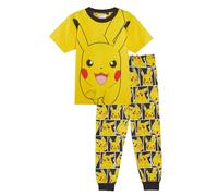 Pijama de Pokémon para niños y niñas, camiseta de manga corta con parte inferior de longitud completa, Pikachu, 7-8 años