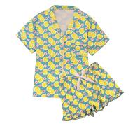 Pijama de San Valentín con mangas cortas y pantalones cortos, estampados, ropa de dormir, ropa de dormir suave, ropa de dormir para mujer, cómoda ropa de casa regalos, Verde-t, S