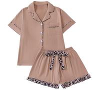 Pijama de San Valentín Pijama de pareja elegante y cómodo para el día de San Valentín: parte superior transpirable de manga corta con pantalones cortos a juego, ideal como ropa de casa. Regalos