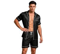Pijama De Seda Satinada Corte Relajado, Acabado Premium Y Tacto Sedoso, Ropa Dormir Fina, Ideal para Noches Descanso Ocio Tranquilo En Domicilio