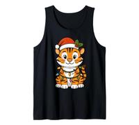 Pijama de Tigre con Luces de árbol de Navidad para niñas y niños Camiseta sin Mangas