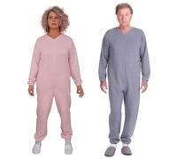 Pijama de una pieza con cremallera trasera para ancianos, tela de invierno - 9014/1 - Para incontinencia, Alzheimer o demencia, mono, L